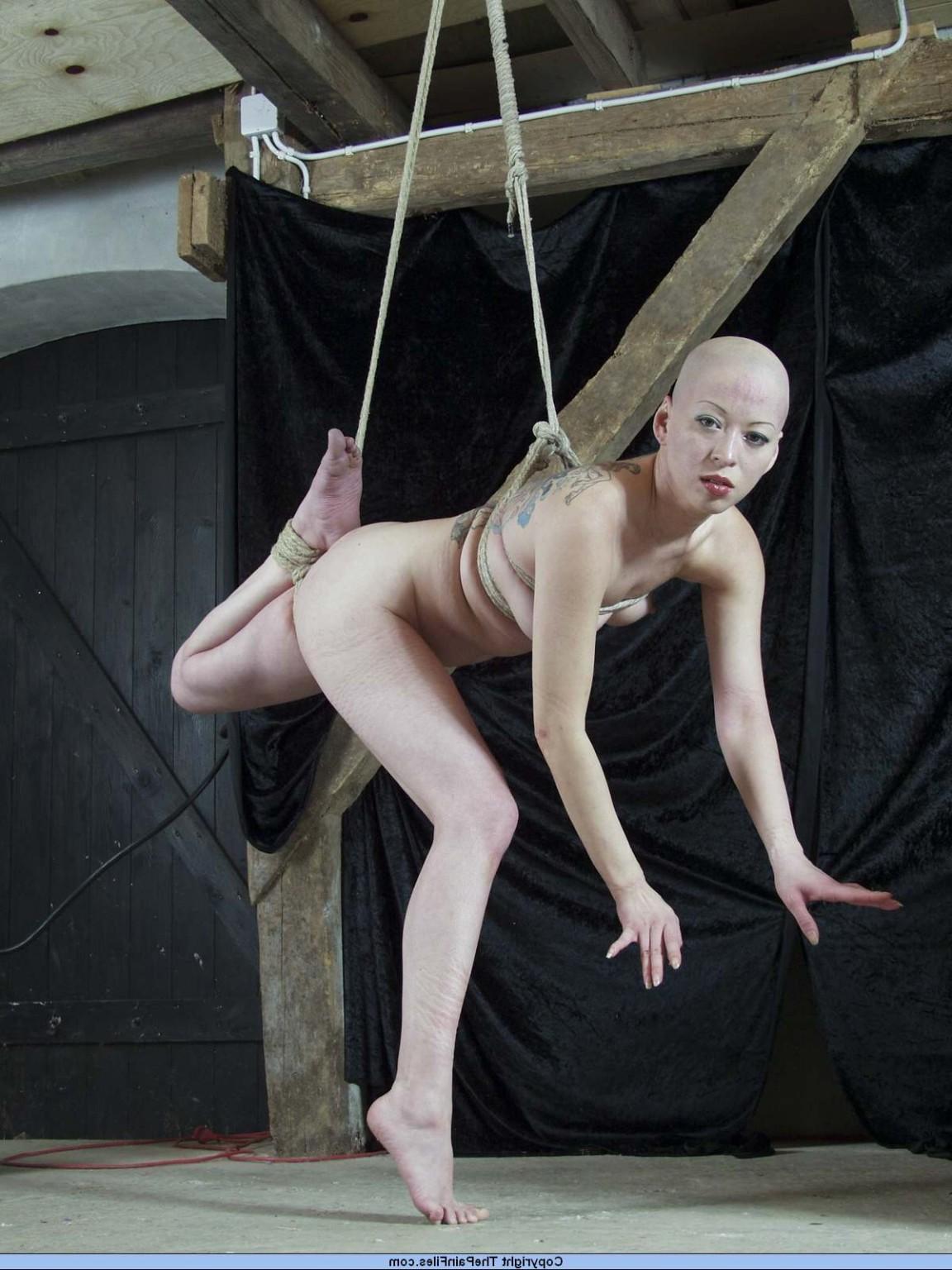 16P Suspension bondage and breast tied hanging of japanese fetish model Kumimonster 