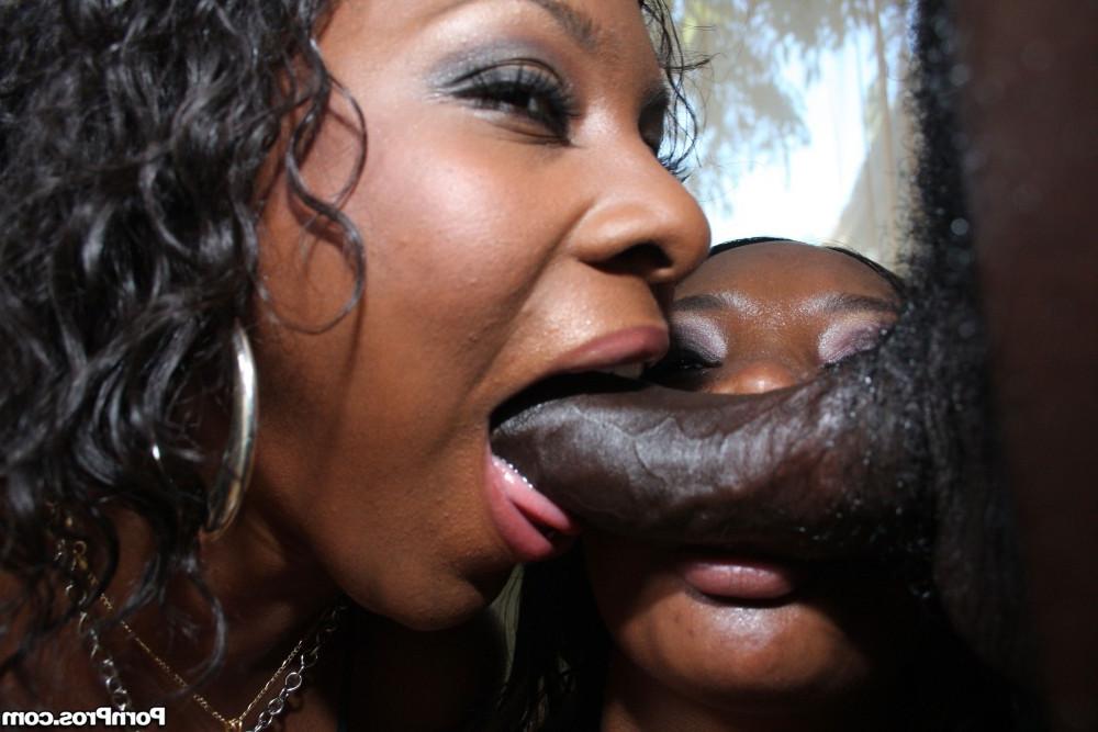 18P Two huge black asses share a big dark dick