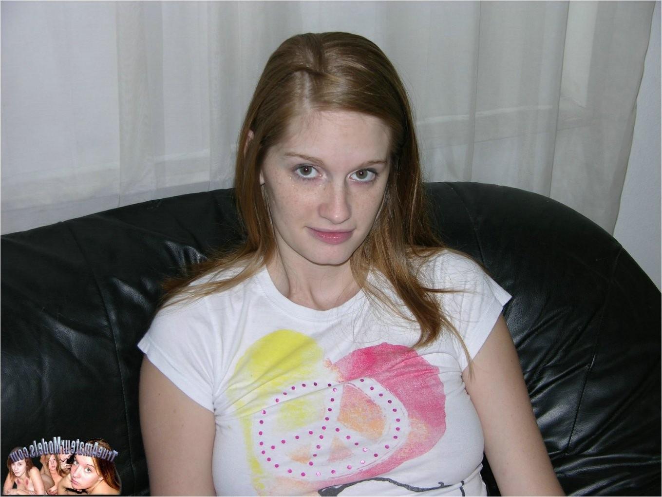 15P Red Headed Amateur Sweety Spreading Her Tight Pink Asshole Open