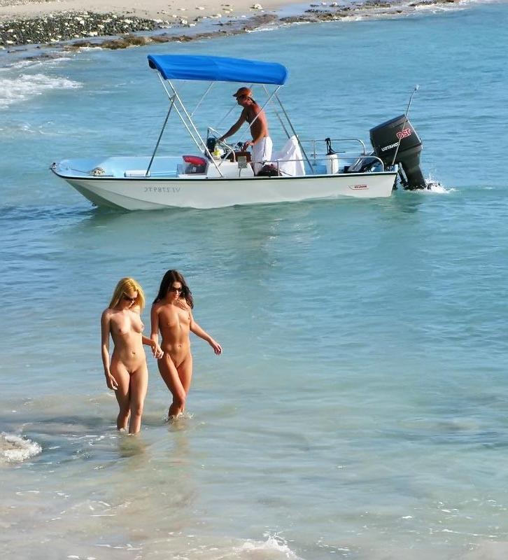 9P Sexy teens play together at a public beach