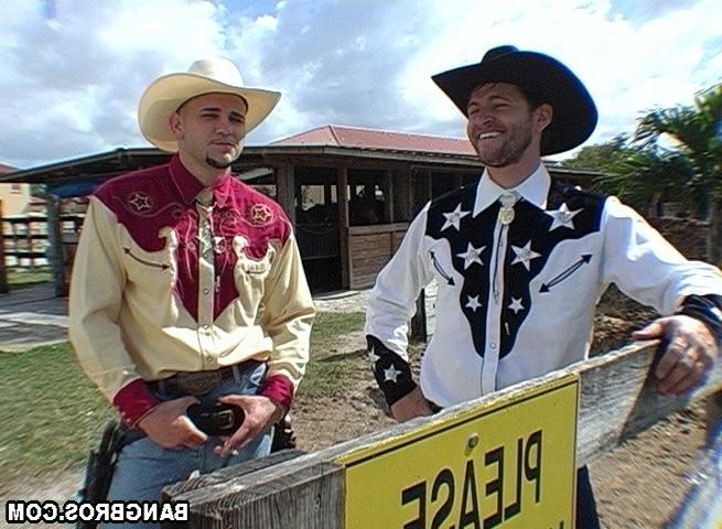 16P a pair of horny cowgirls share a thick cocked cowboy