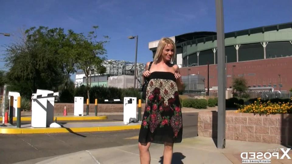 15P Busty blonde, Kylie Worthy, decides she just has to take a pee right in the park