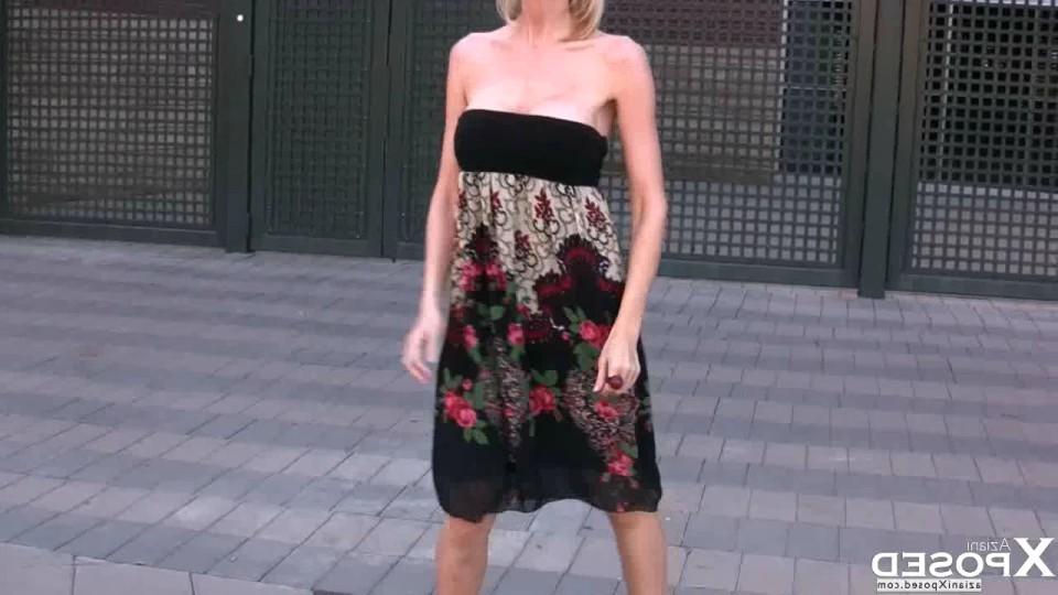 15P Busty blonde, Kylie Worthy, decides she just has to take a pee right in the park