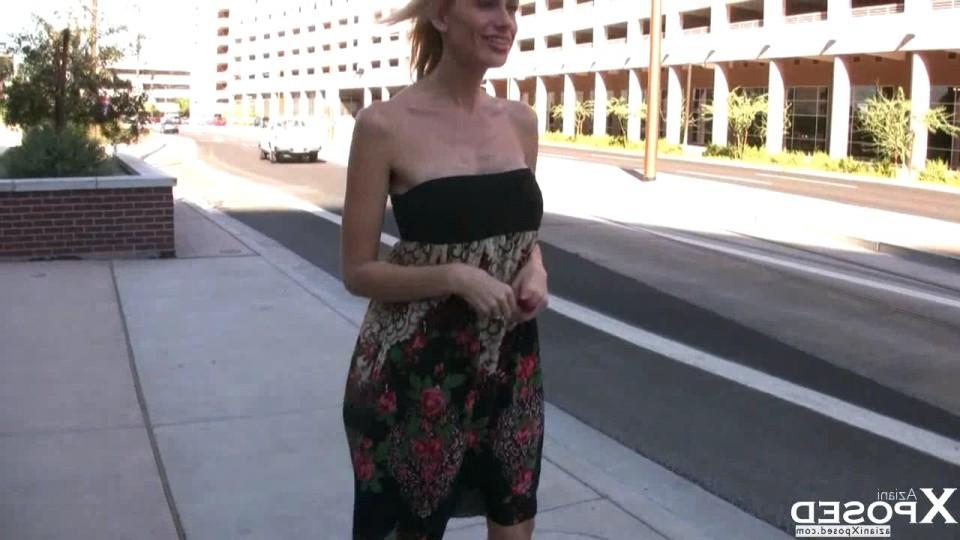 15P Busty blonde, Kylie Worthy, decides she just has to take a pee right in the park