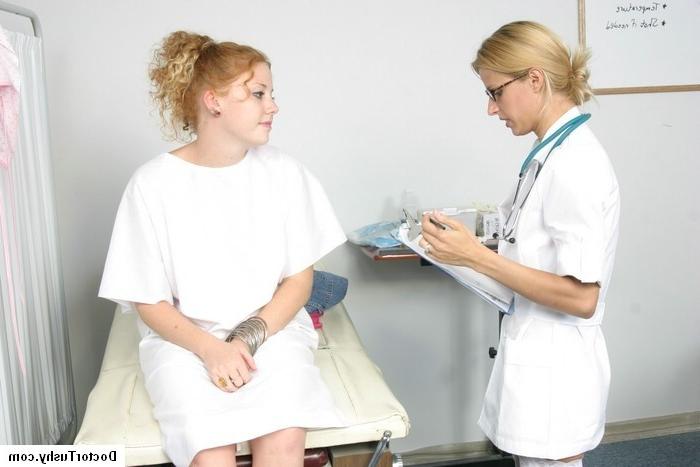 16P Medical fetish with redhead getting a vaginal and anal checkup