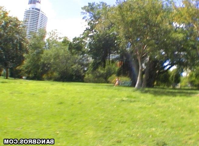 16P bent over in park this thong wearing slut gets wet and spooged
