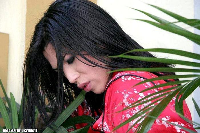 16P Stunning Shemale Babe With a Beautiful Ass Giving Head to a Guy