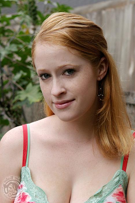 16P Busty teen redheaded girl next door teases outside
