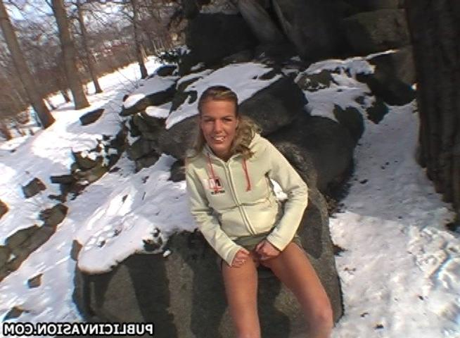 16P Hot Blonde Sucks Dick In Park And Gets Creamy Fresh Facial