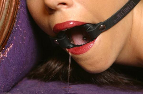 10P Ball Gagged Babe Drools On Herself And Couch