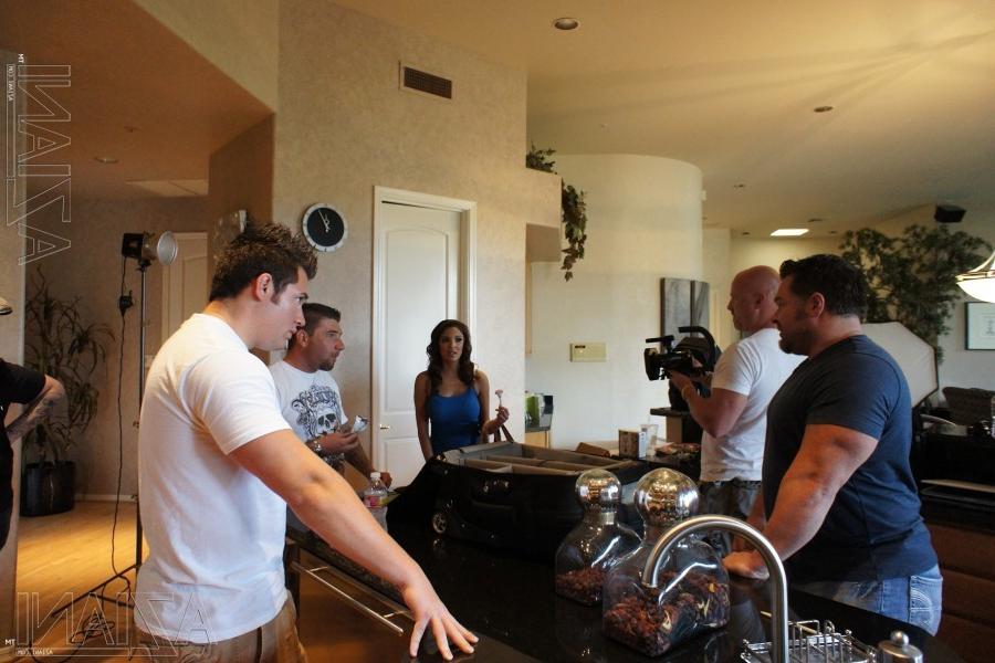 15P Some behind the scenes footage of sweet, sassy and sexy busty brunette, Danni Co
