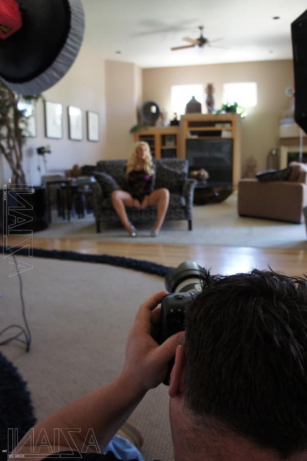 15P Sexy behind the scenes footage of the bust blonde hottie, Candy Manson, from her