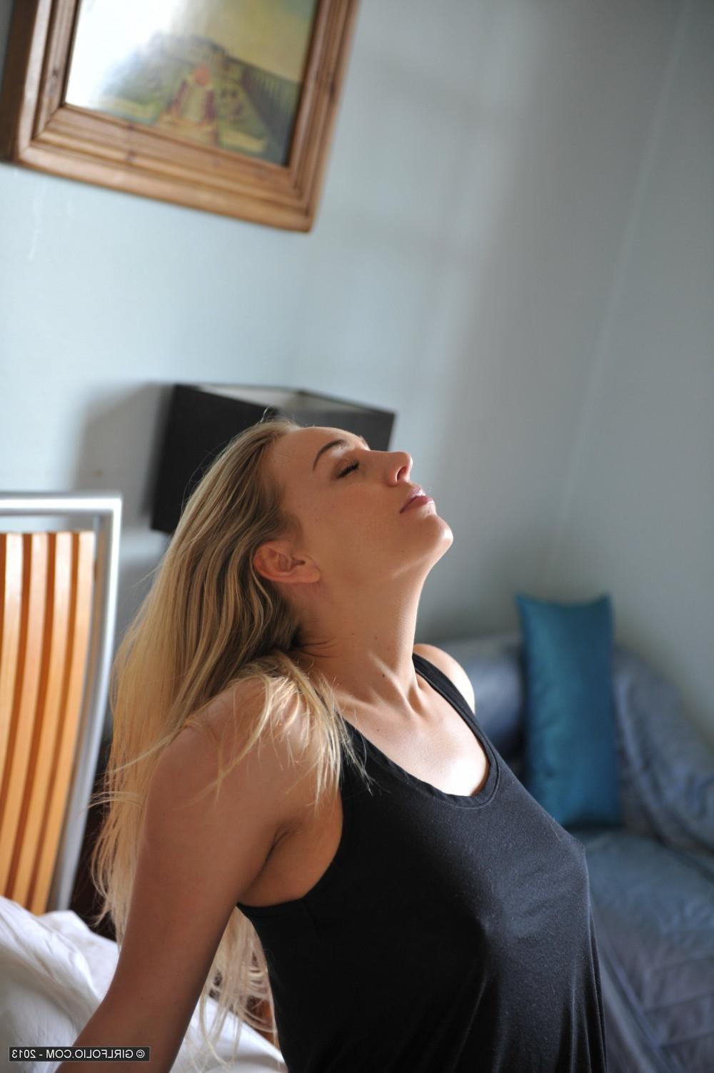 12P Hayley wearing nothing but a little black top and pink panties