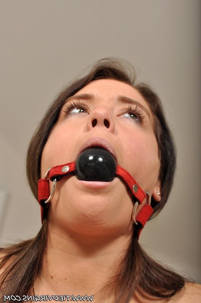12P bondage slut stripped naked and tied up in the office