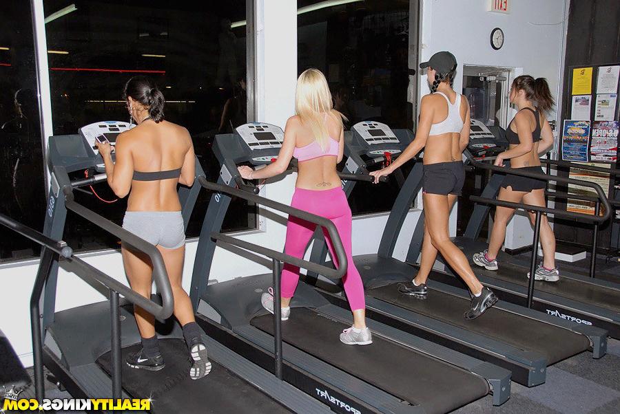 12P Check out this hot ass workout babe get drilled in her asshole on the bench in t