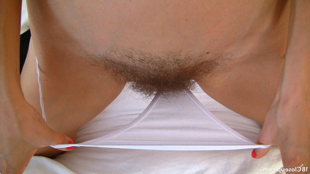 16P Beatrice Shows her Hairy Amateur Pussy