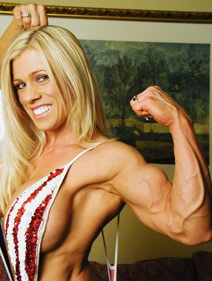 12P Very sexy muscular blonde with big boobs and ripped physique