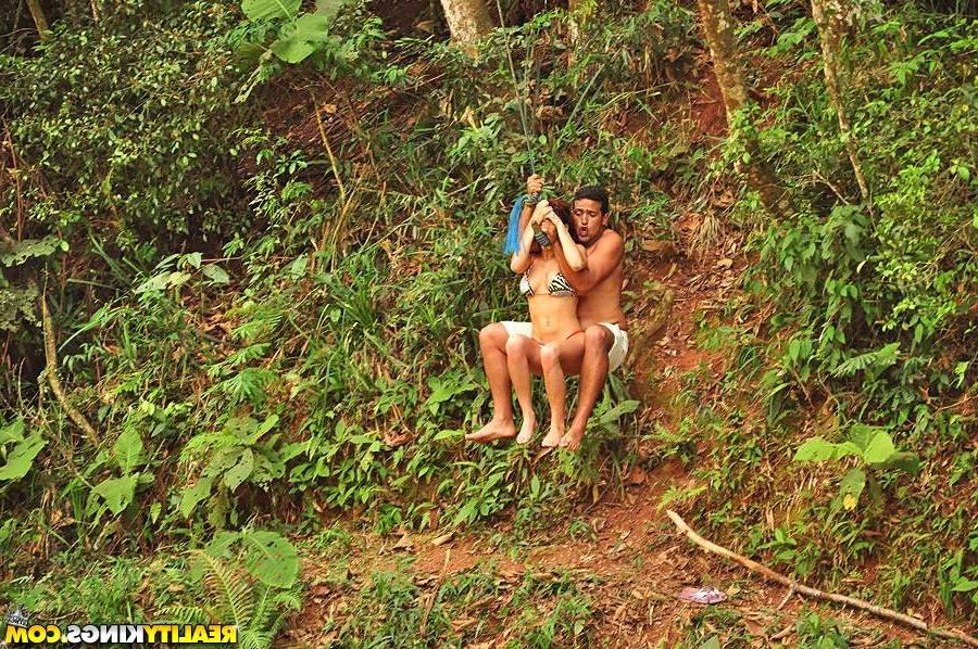 12P Smoking hot ass brazilian bombshell hangs out on the waterfall then takes a huge