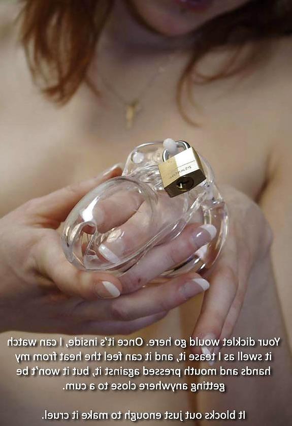 24P Male chastity captions