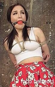 17P Gabriella Paltrova petite is stripped for rope bondage and toy f