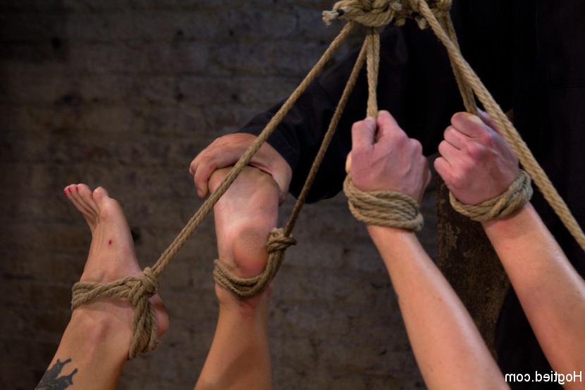 15P Holly Heart busty blonde in painful bondage with ass hook