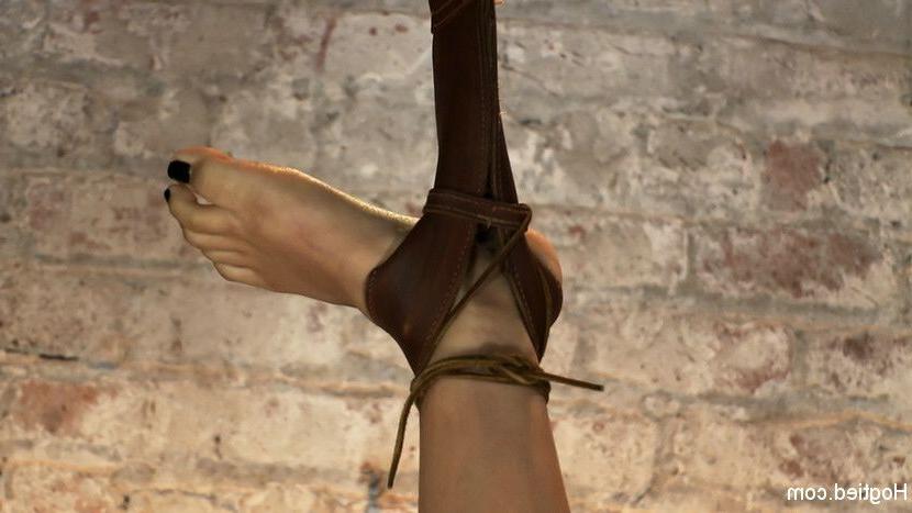 15P Annie Cruz suspended in rope bondage and forced to cum
