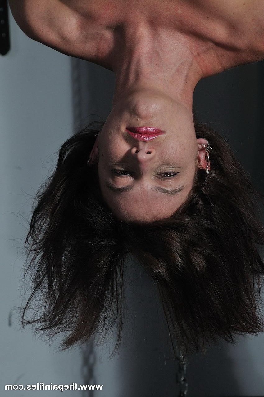 16P Amateur brunette subbie roped and suspended in the dungeon