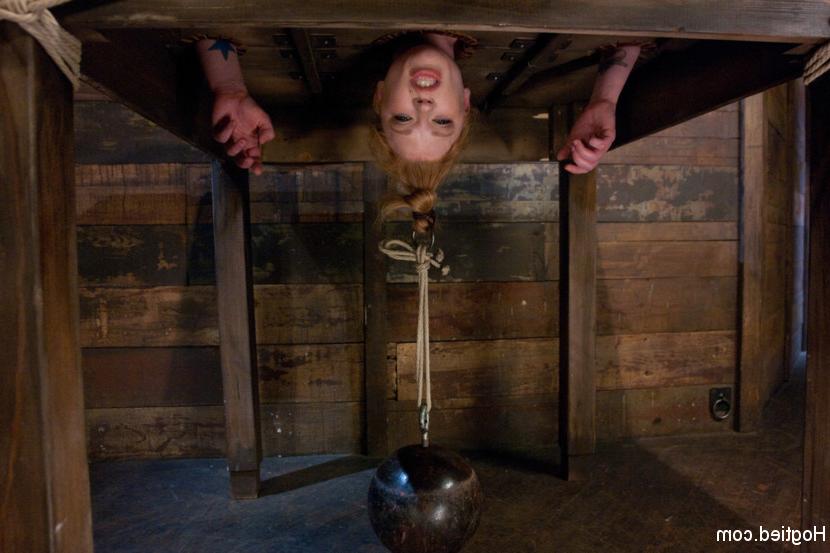 16P Madison Young redhead in severe rope bondage toyed