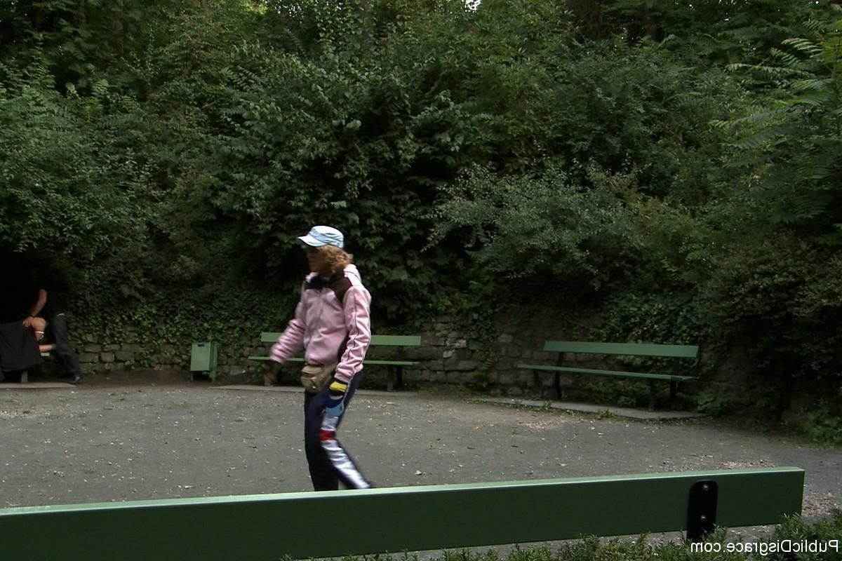 24P Euro Beauty gets Tied to a Park Bench and Fucked