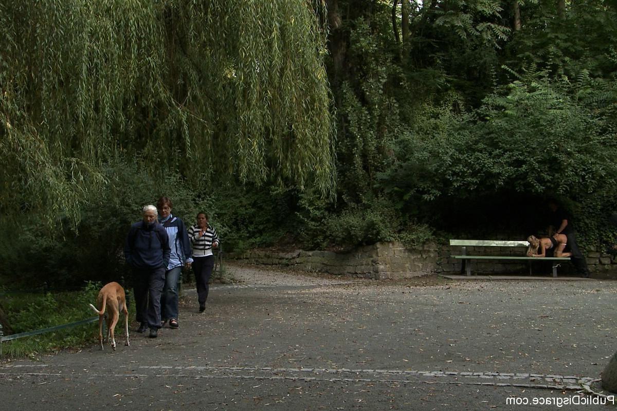 24P Euro Beauty gets Tied to a Park Bench and Fucked