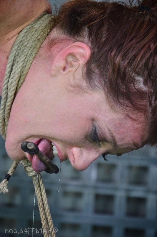 16P Cici Rhodes sexy redhead in rope bondage is toy fucked by lezdom