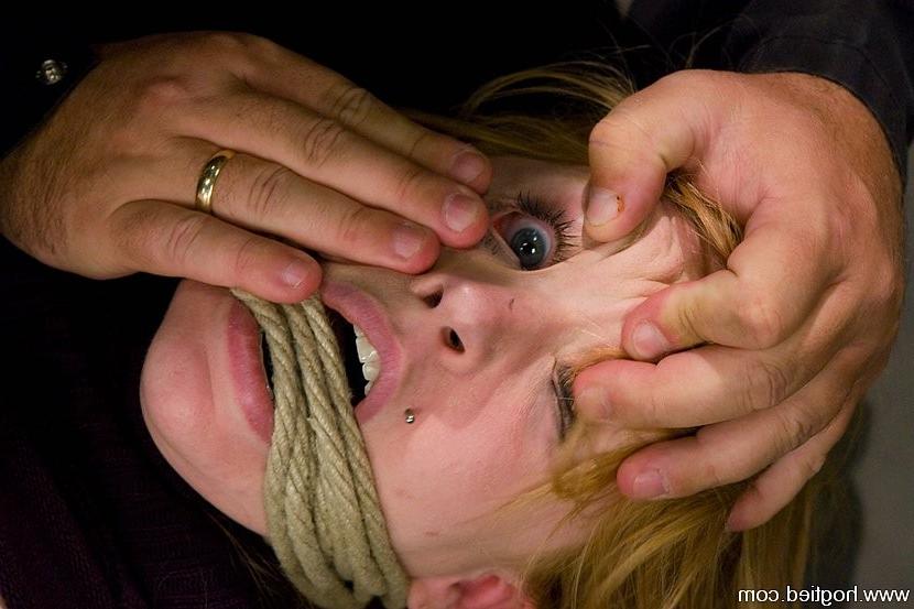 15P Redhead Madison Young gets rope hogtied her nipples streched
