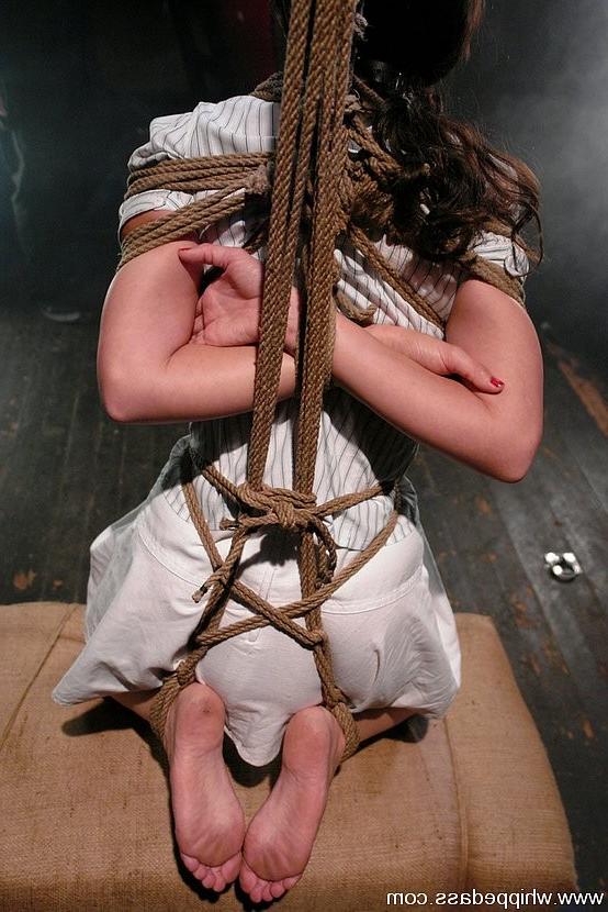 15P Lielani getting hogtied and gaged for strapon fuck by Nikki