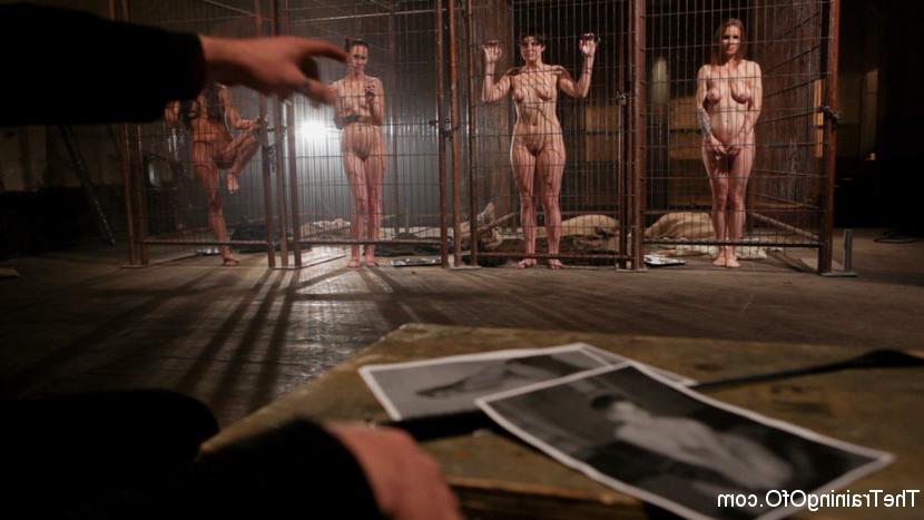 15P Caged in an abandoned warehouse four slaves are awaiting the arrival of a traine