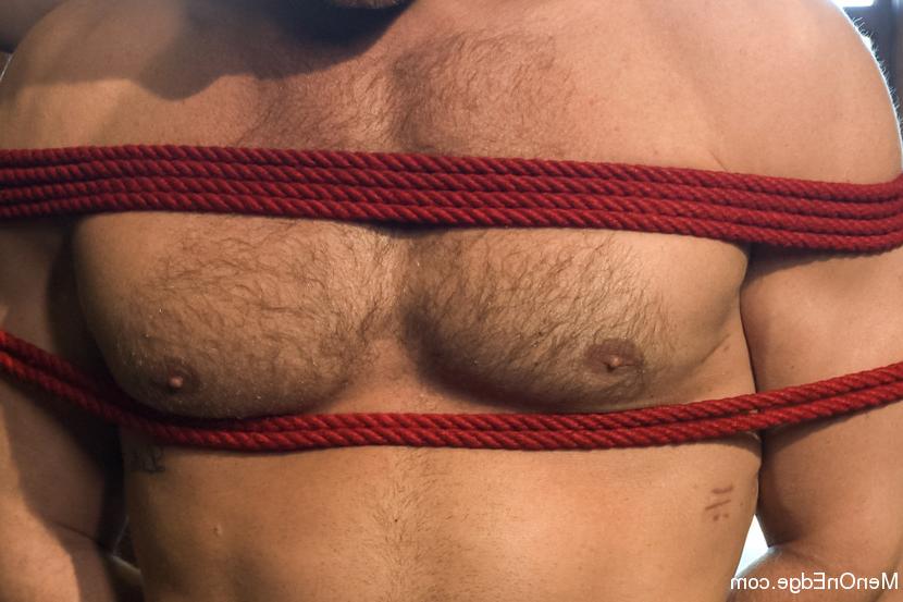 15P Super hunk Landon Conrad tied up and edged for the very first time
