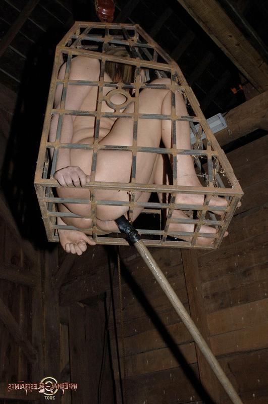 16P PD has Sasha Sparks packed into a tight little cage and it is not at all comfor