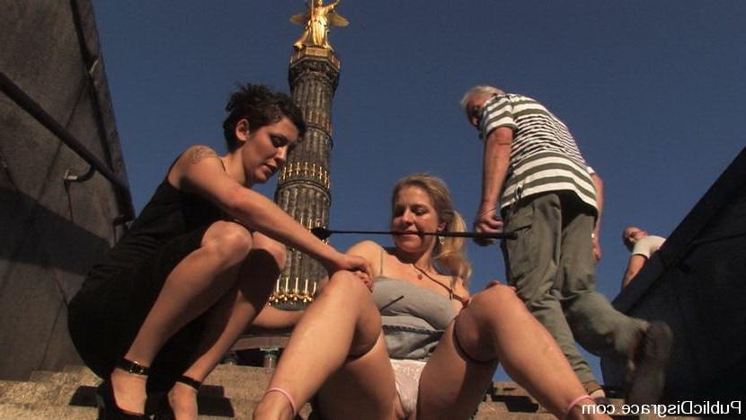 14P Chick getting bondage experience and having sex outside