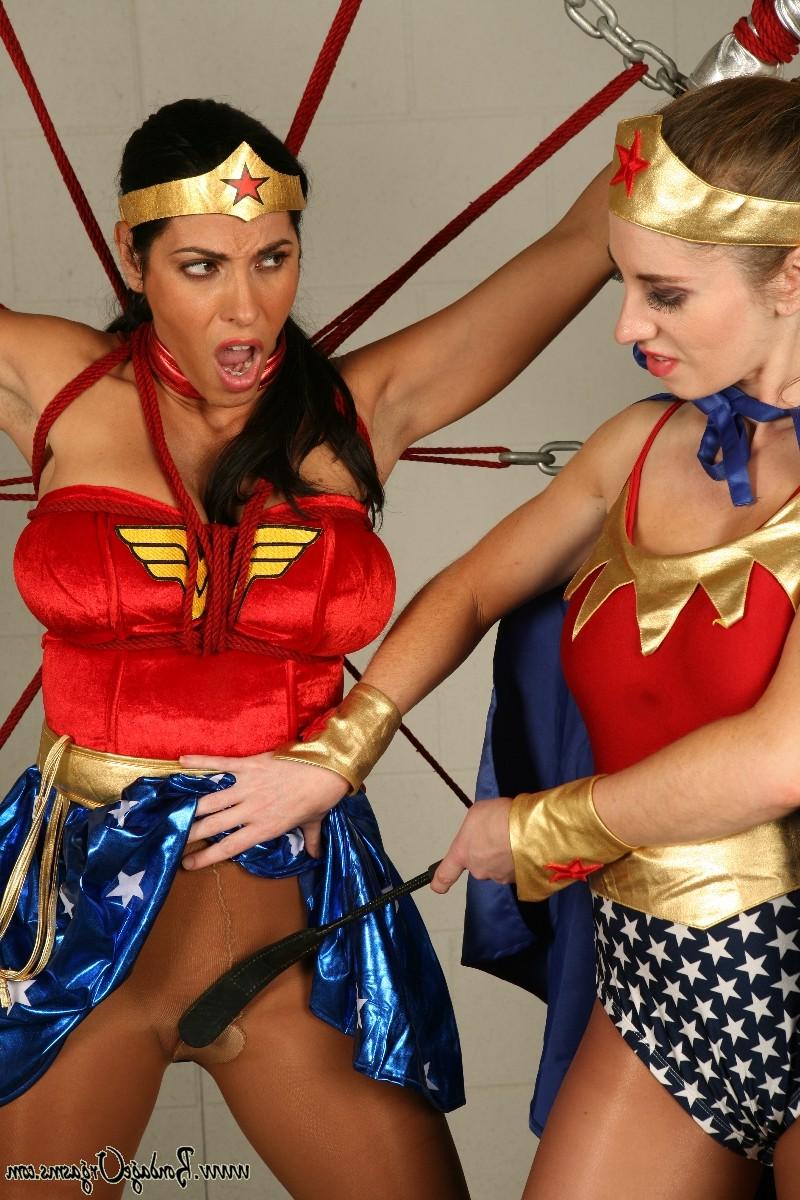 16P Superheroines Natali Demore and Veronica Rayne torture each other. 
