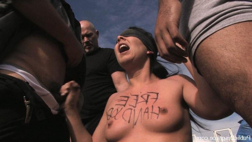 15P Horny chick gets bondage experience and fucked in public