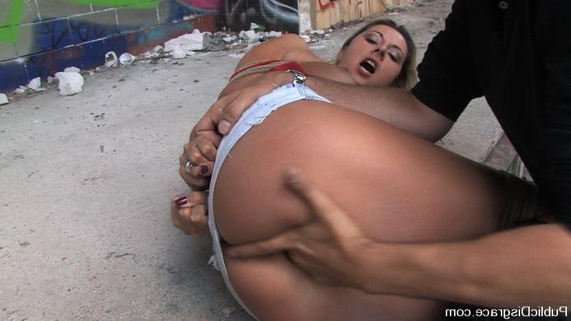 15P Blonde gets exciting bondage and having rough sex outside