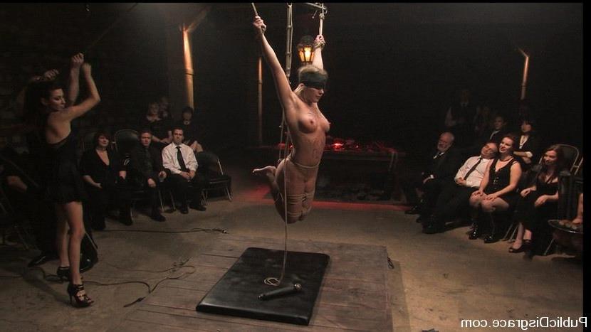 15P Excited blonde gets bondage experience and fucked in orgy