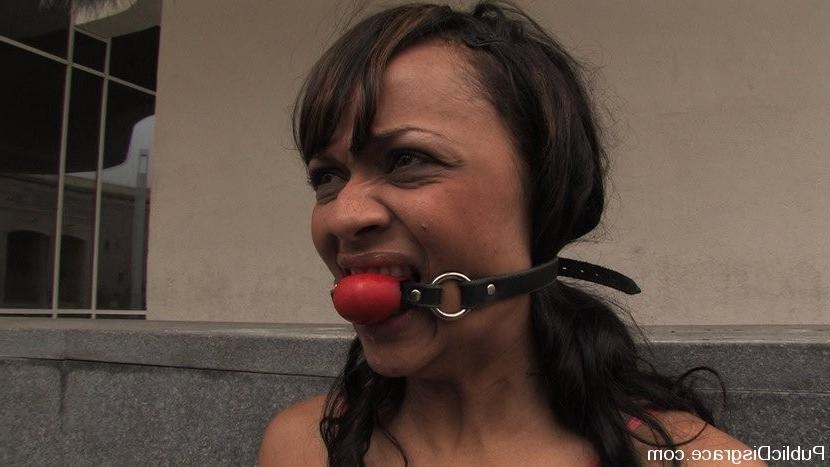 15P Exotic beauty gets bondage experience and fucked in public