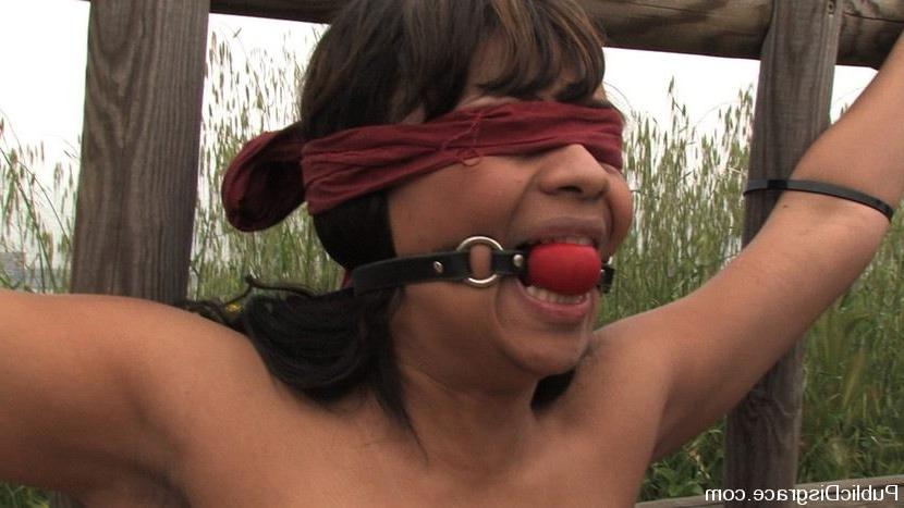 15P Exotic beauty gets bondage experience and fucked in public