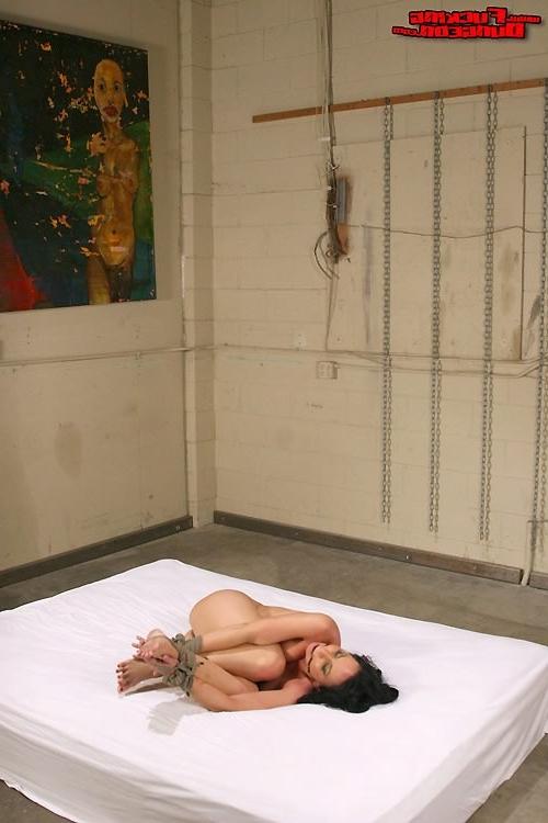 15P Helpless brunette bondaged and fucked in various poses