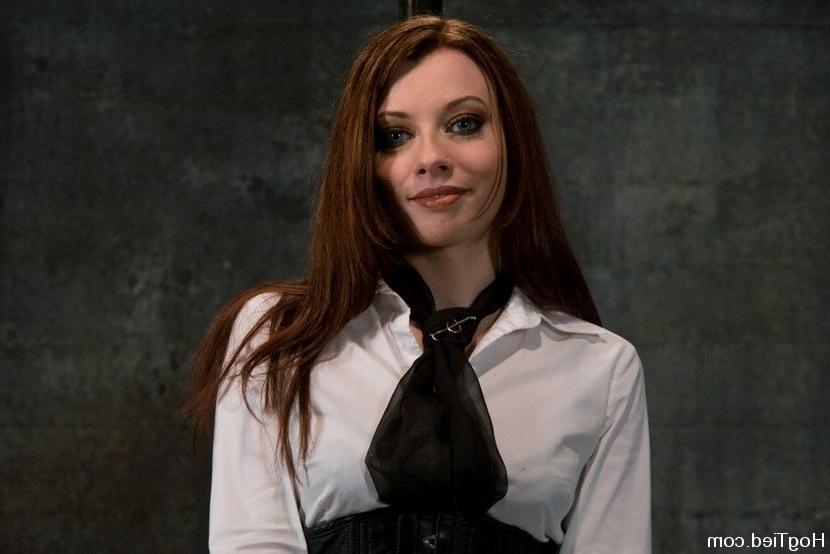 15P Redhead in bondage experience forced orgasm with dildo