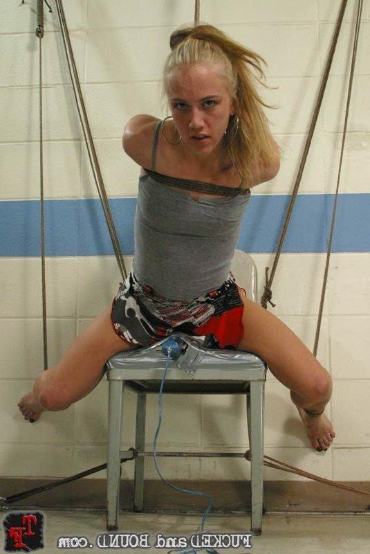 15P Kinky blonde in tight rope bondage having rough sex