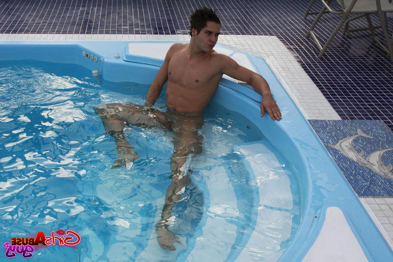16P Chicks enjoy a pool boys butthole
