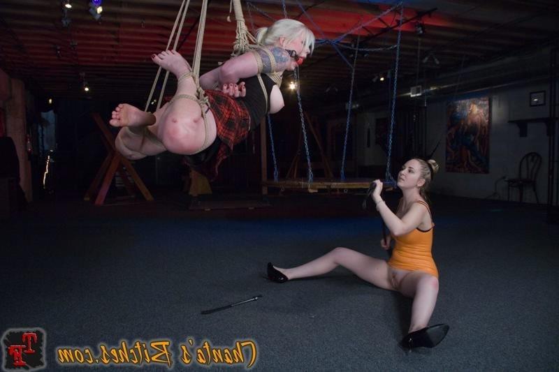 18P Blonde bondaged and forced orgasm with devices in femdom