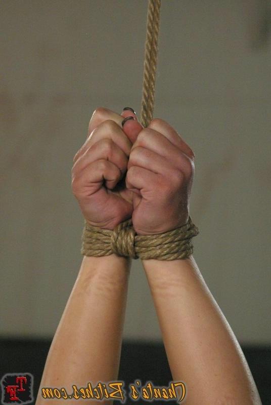 18P Lass with gag in mouth bondaged and fucked with strapon