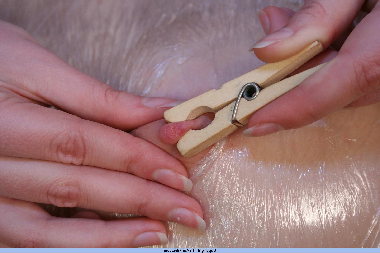 16P Plastic bondage punishment and lesbian tit torment